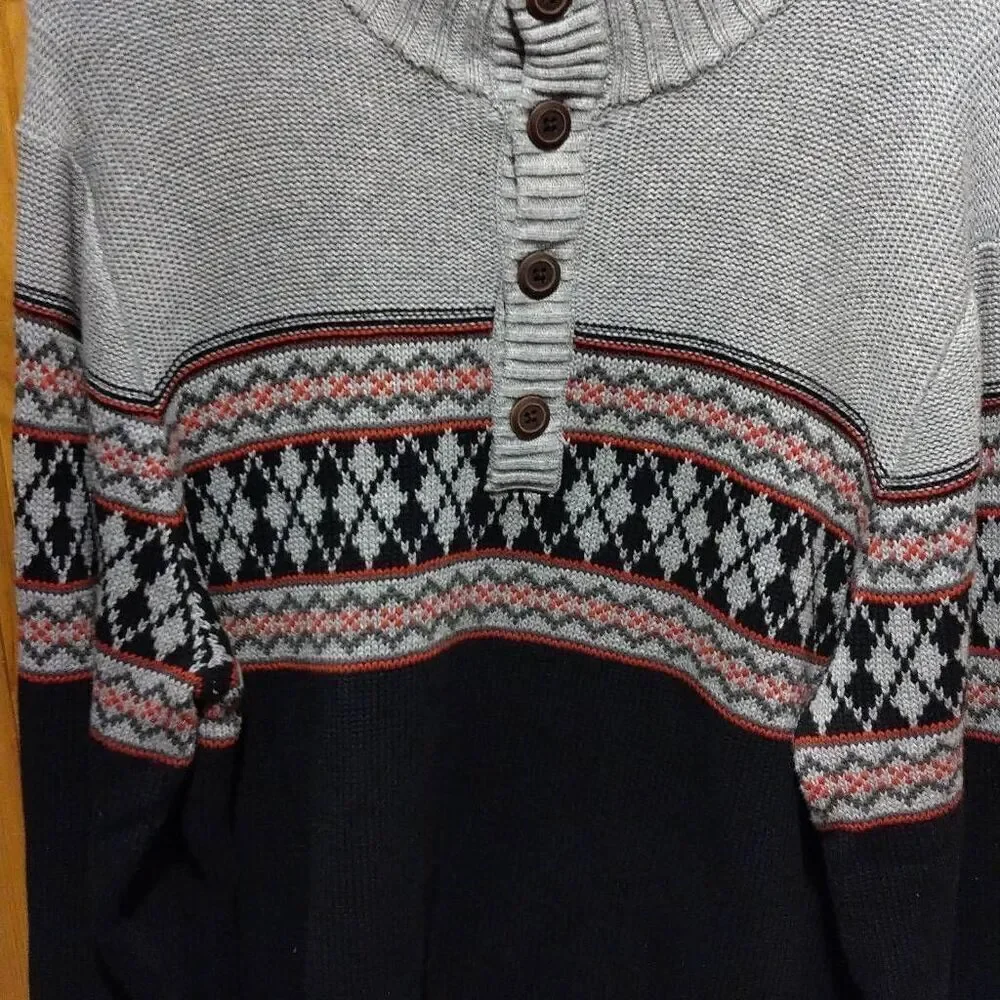 G.H. Bass Sweater Men's Large 100% Cotton Nordic Excellent Condition